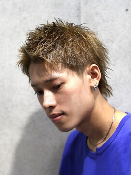 ガズル ハラジュク(GUZZLE HARAJUKU) ハイトーンツーブロックスパイキーマレット スパイキーショート