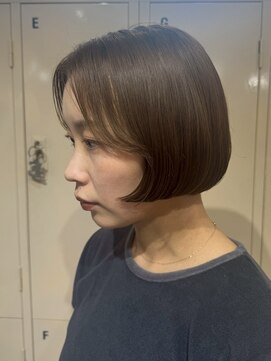 デート 下北沢(DATE) 下北沢切りっぱなしボブハイトーンデザインカラー顔周りレイヤー