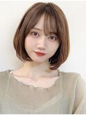 Say.ひし形ボブ韓国ボブボブレイヤーミディアムオリーブグレー