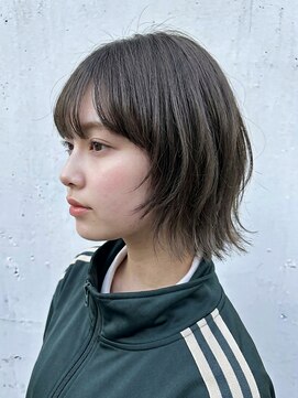 オーガニックマインド 坂戸 鶴ヶ島(organic+mind) 韓国風レイヤーボブ×ブリーチなしカラー◆顔周りグレージュ