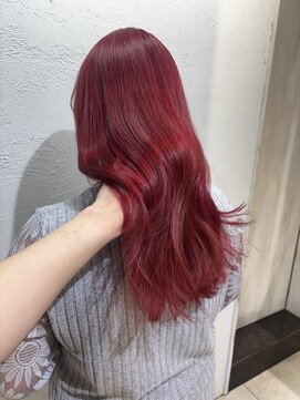 アジールヘア 池袋東口店(agir hair) ケアブリーチ高発色チェリーレッドカラー池袋