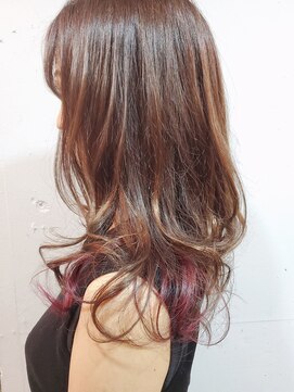 ヘアドレス ルチュラ(Hair dress LucuLa) 【ルチュラ松島】オレンジベージュ×インナーカシスピンク