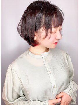 モリオフロムロンドン 原宿本店(morio from London) 【morio原宿】インナーカラーボブピンク透明感まとまりボブ