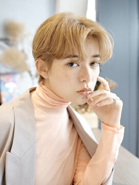 エムスラッシュ みなとみらい馬車道店(M SLASH) 馬車道//カーキベージュ/ブリーチオンカラー/クールショート