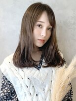 アイティーバイアルバム 八王子店(IT by ALBUM) ナチュラルグロスブラウン_オリーブカラーくびれヘア_48137