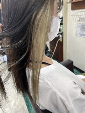 ヘアーサロン リーベ 東久留米店(Hair Salon Liebe) グレージュ~イヤリングカラー