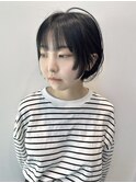 大人かわいい黒髪前下がりショートボブレイヤー