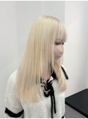 ホワイトブロンド/抜きっぱなし/ハリウッドトリートメント