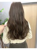 大人可愛いゆるふわロング/カーキグレージュ