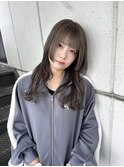 グレージュ×姫カットくびれ巻き