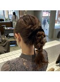 編みおろし　ヘアアレンジ　ヘアセット