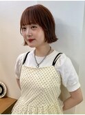 ブリーチなしチェリーブラウン髪質改善縮毛矯正酸性ストレート