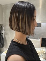 ハウ 心斎橋(how)&nbsp;秋色カラー◎大人美髪！艶ハイライト×前下がりボブ