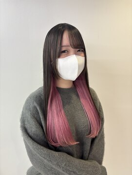 ペールピンク × インナーカラー