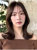 ミディアムレイヤーカット/20代30代40代/顔周りカットワンカール