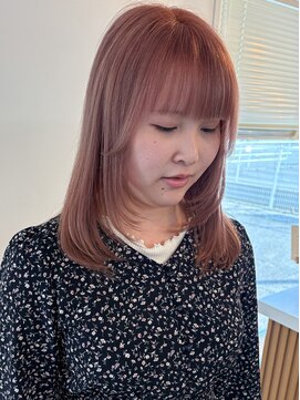 ミルヘアデザイン(mil hair design) グレージュ　艶髪　髪質改善　ブリーチ　ピンクベージュ　韓国風