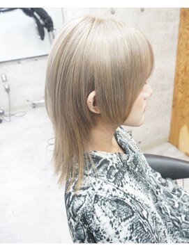 ヘアテリア リュウ 大塚(hair teria ryu) フルブリーチ/ミルクティー/ミディアムウルフ