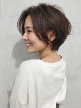 レリーノーブル 西宮北口(RelyNoble) 40代ひし形ボブ×耳かけですっきりスタイル[西宮北口]