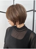 髪質改善カラーの丸みショートボブ＊