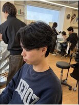 ビカム 名駅EAST(become) フェザーパーマ×センターパート黒髪/名古屋/栄