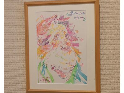 お客様に描いていただいたgrace hairオリジナルの絵も店内に♪