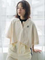 トレヘアー 京都 烏丸(tRe hair)&nbsp;エアリーボブ　くびれヘア　チェリーブラウン