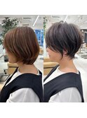 ひし形ショート/前下がりショート/絶壁解消30代/40代【橋本】