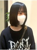 ボブ 切りっぱなしボブ 顔周りレイヤー 
