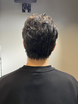 スカイブルー(Sky Blue) ツイストパーマツーブロック