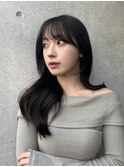地毛風カラー×韓国風前髪