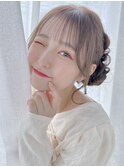 ブリーチなしミルクティーカラーくまさんお団子