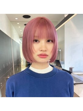 ロンドシエル 横浜(Lond ciel) レイヤーボブ/ハイトーン/ピンク