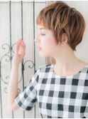 辻堂/髪質改善/前髪パーマ×アプリコットオレンジ!ミニウルフf