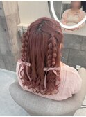 編みたらしハーフツイン