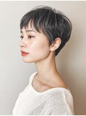 【ニュアンスバズカット】ダークグレージュ×ミニマルレイヤー