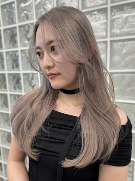 サンクマーケット 渋谷(cinq MARKET) 渋谷ミルクティーベージュハイトーンカラーヘーゼルベージュ韓国