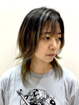 ヘアーライズ 池袋東口店(hair RISE) ウルフカットなのでバレイヤージュ風にハイライトブリーチした！