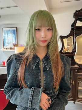 ウル(U’ru) pale green × camel beige