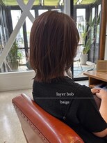パル バイ ラベスト(Pal by lovest) レイヤーボブ×ベージュカラー