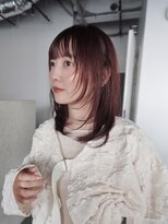 ディッセンバー 渋谷(December) レイヤー/ワインレッド/ボルドーカラー/ワイドバング