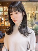 ナチュラル小顔前髪あり後れ毛サイドバング結べるボブくびれヘア