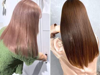 esu西梅田/髪質改善/韓国/ダブルカラー/イルミナカラー/顔周りカット【エス】の写真