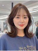 くびれミディアムレイヤーカットブリーチなしダブルカラー心斎橋