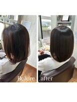 コルテ 倉敷西坂店(CoRte.)&nbsp;【before/after】髪質改善で叶える、まとまり艶ボブ/血行促進