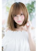 ツヤ髪ミルキーベージュ☆胸キュン小顔ストレートa1