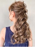 ★二次会で褒められるヘアセット♪ゆるふわハーフアップ#93_1001