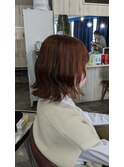 伸ばしかけにもオススメ、ミディアム、ピンクベージュ