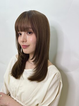 ユーフォリア 銀座(Euphoria) シースルーバング　くびれヘア　韓国ヘア　ナチュラルブラウン