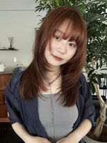 レイヤーカット　フェイスレイヤー　暖色カラー