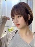 小顔ショートボブハイライトカラー大人ショートカット白髪ぼかし